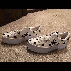 converse one star polka dot platform low top